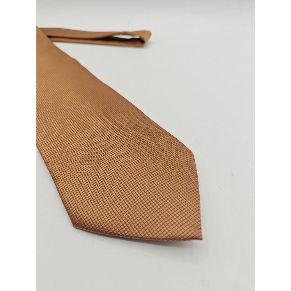 Venezia Silk Tie Mens Brown Check Woven Made in Italy 58x3.75 Handmade